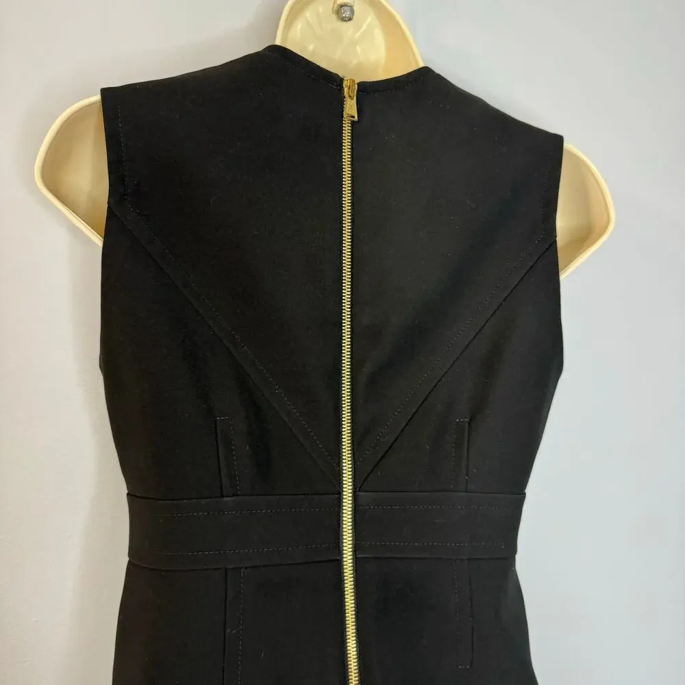 Louis Vuitton Uniformes Black A-line Mini Dress Classic Office Sz 32 - 2